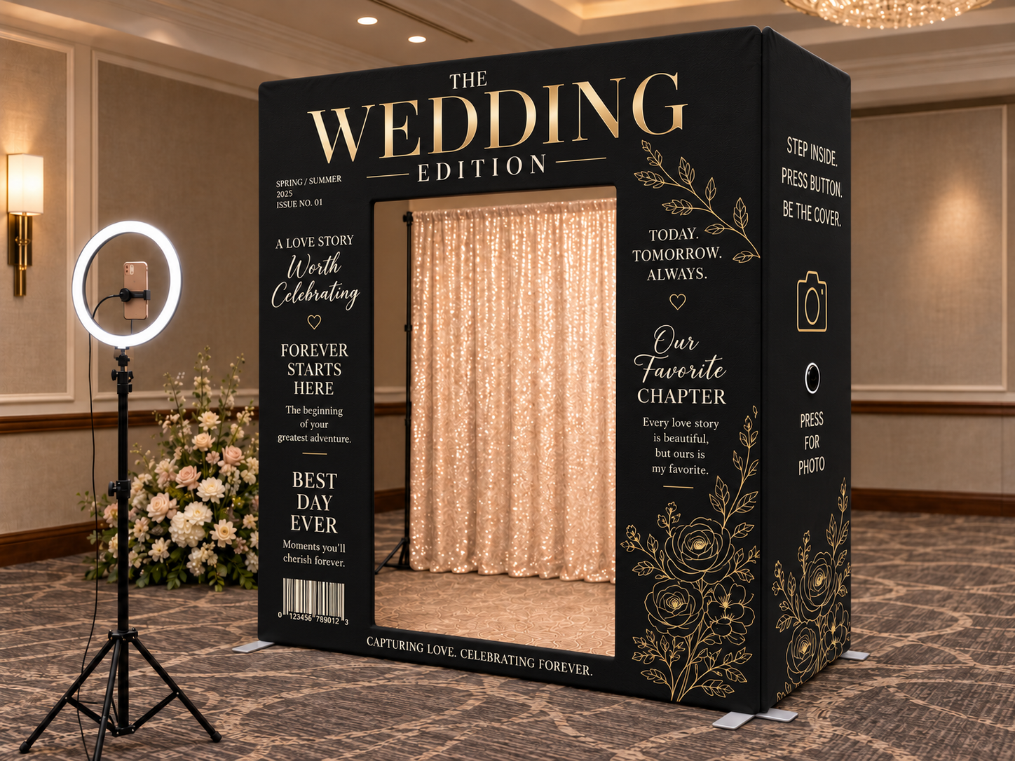 Wedding Edition booth concept in black